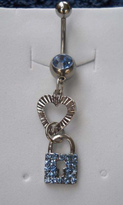 Beautiful Blue "Lock" - Belly Ring