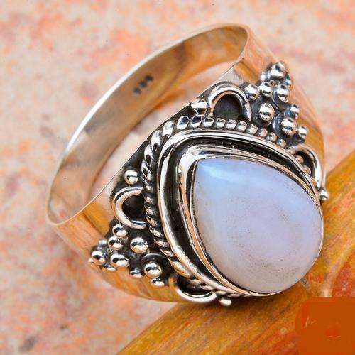PINK OPAL  SOLID .925 STERLING SILVER RING SIZE  7.75