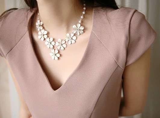 Girls Vintage  Multi flowers Layered Tassel Bib  Necklace