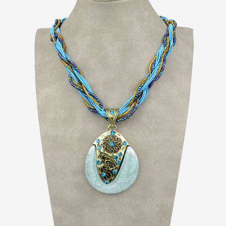 **ONLY 1 AVAILABLE** Bohemia Chunky Glass Beads Teardrop Crystal Necklace Pendant