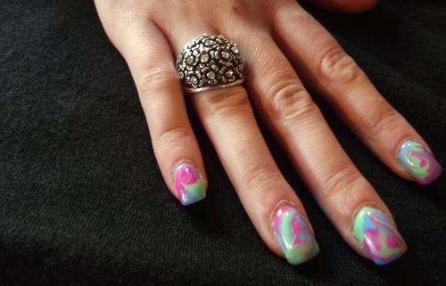 LOVELY TIBETAN SILVER  CRYSTALS RING #7