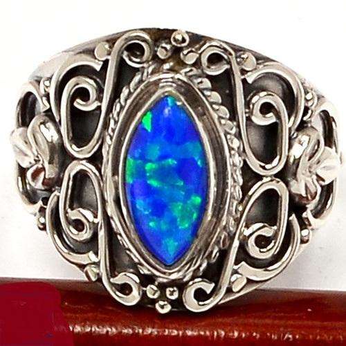 AMAZING FIRE OPAL SOLID  925 STERLING SILVER RING  Size 6.5