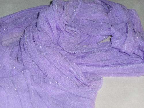 LILAC Long-Light Weight-Stretch-Sparkling-Stripe Sheer Fashion Scarves with Tussels