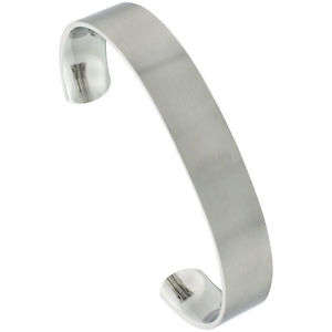 10mm Stainless Steel Cuff Bangle Bracelet Shiny Finish Comfort Fit