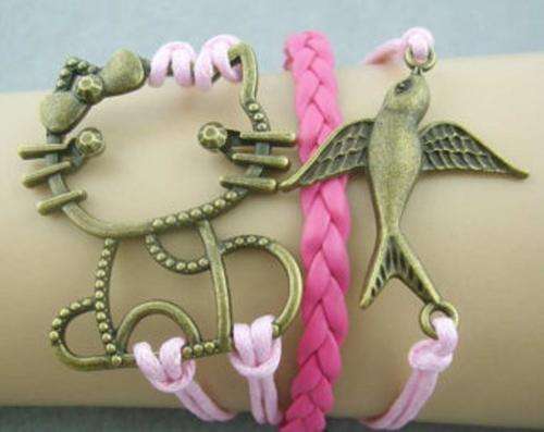 Infinity Pink Hello Kitty Swallow Bracelet