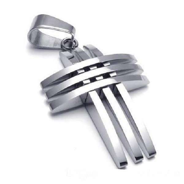Stainless Steel Cross Pendant & 2mm 60cm Stainless Steel Rope Chain