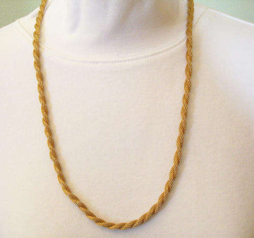 ***2 Year Guarantee*** Gold Filled Mesh Twist Chain Necklace  60cm