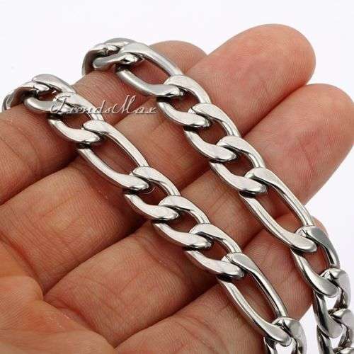 10mm 316L Unisex Heavy STAINLESS STEEL  Figaro Chain Necklace 60cm