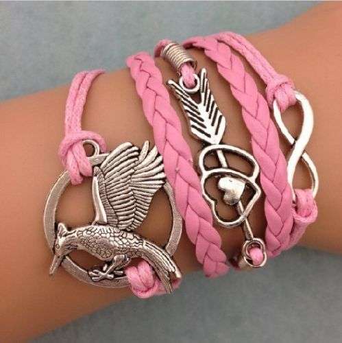 **BEIGE** Infinity Hunger Games Love Charm Bracelet