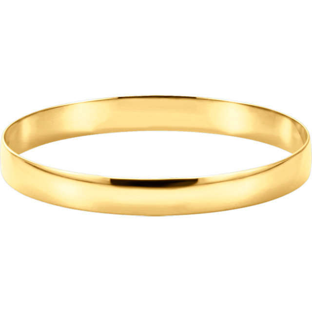 **2 Years Guarantee* Ladies 8mm Gold-Filled Bangle Bracelet