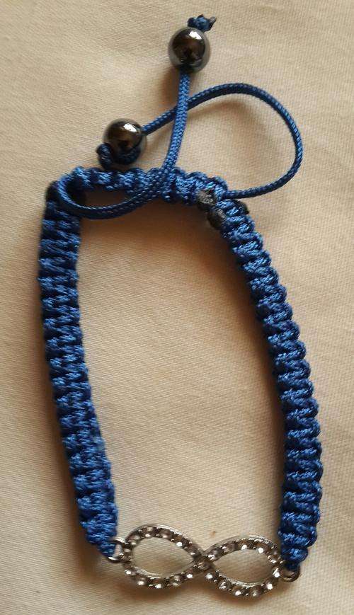 Macrame Infinity   Charm  Adjustable Bracelet (1)