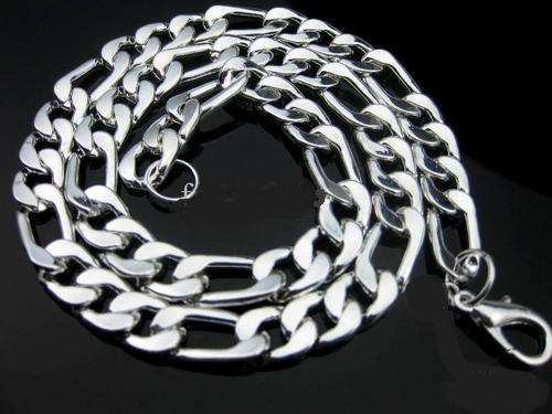 Men's Stainless Steel Figaro Necklace