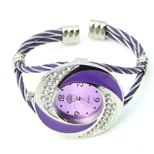 PURPLE Women's Crystal Decor Watch