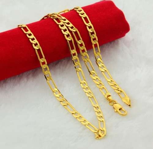 4mm 18ct Gold Filled  Figaro Men's Chain Necklace 60cm
