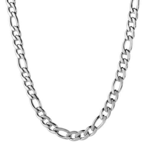 5mm Silver tone  Figaro Men's Chain Necklace 60cm