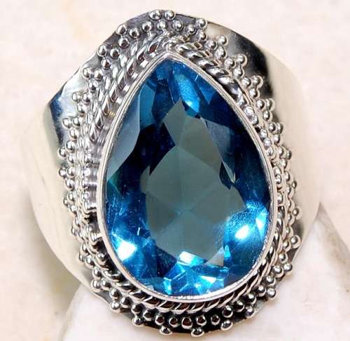 5CT MAN MADE Tanzanite 925 Solid Genuine Sterling Silver Ring Sz 7