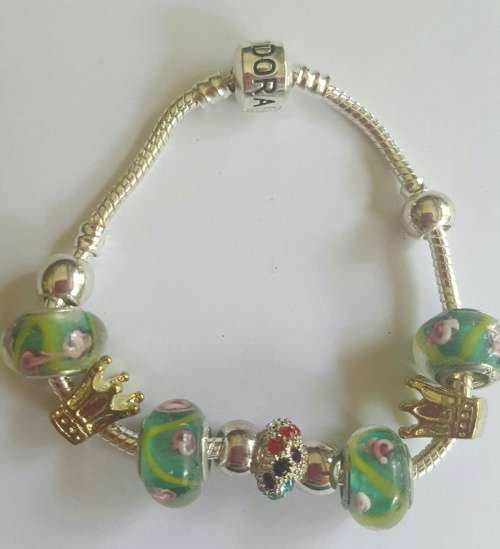 Gorgeous Silver Euro Beads Charm Bracelet