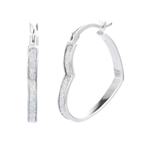 MICRO GLITTER HEART LIGHTWEIGHT DANGLE EARRINGS