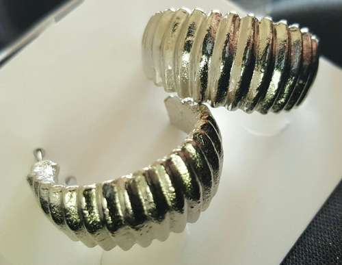 Silver Half Hoop Earrings