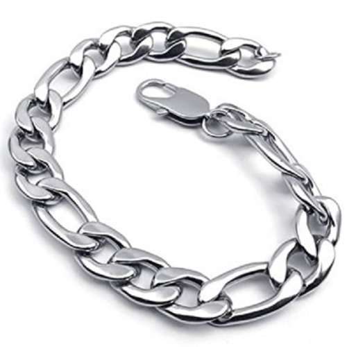 11mm 316L Unisex Heavy STAINLESS STEEL  Figaro Chain Bracelet (Free Gift Box)
