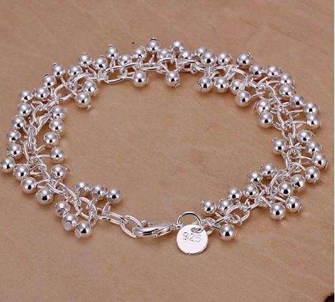 Lovely 925 Silver filled grape Beads Bracelet