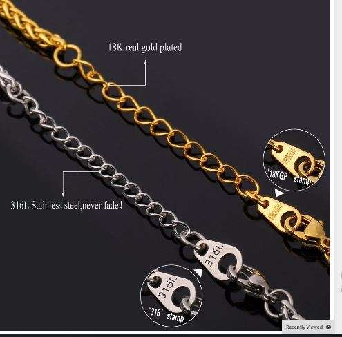 SOLID 316L Stainless Steel Hand/Heart Pendant  Necklace (Including Chin)