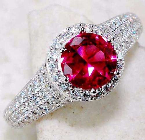 Ruby & White Topaz 925 Solid Genuine Sterling Silver Ring Jewelry Sz 8