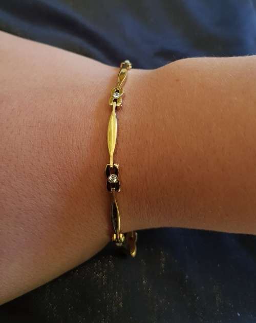 Dainty Gold Filled  Stainless Steel RhinestonesTennis Bracelet