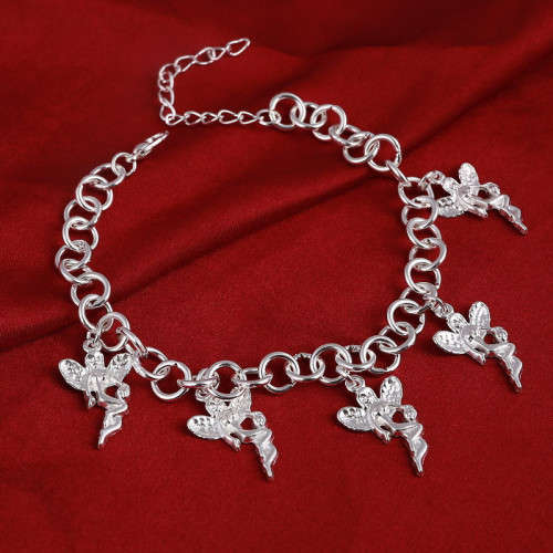 925 Silver Filled Angel Charms  Bracelet
