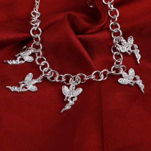 925 Silver Filled Angel Charms  Bracelet