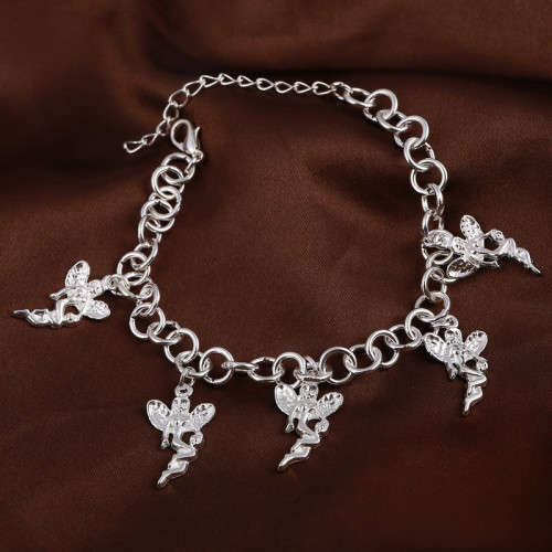 925 Silver Filled Angel Charms  Bracelet