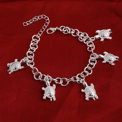 925 Silver filled Tortoise Charms Bracelet