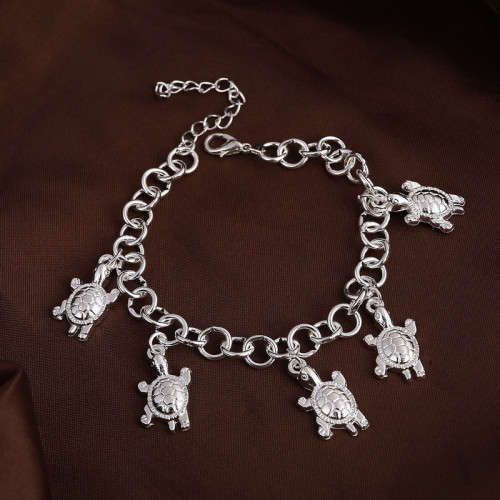 925 Silver filled Tortoise Charms Bracelet
