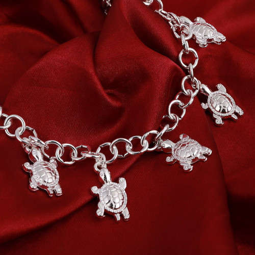 925 Silver filled Tortoise Charms Bracelet