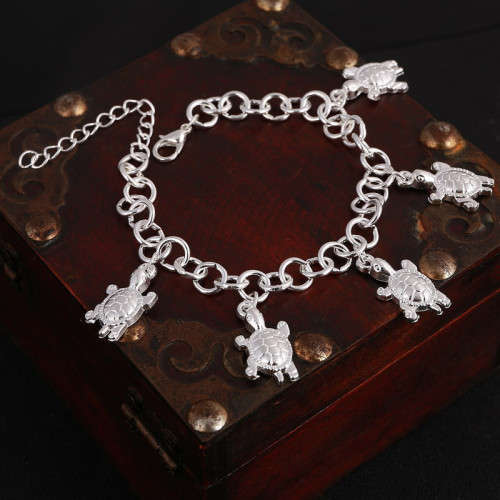 925 Silver filled Tortoise Charms Bracelet