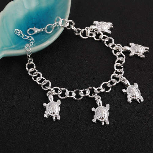 925 Silver filled Tortoise Charms Bracelet