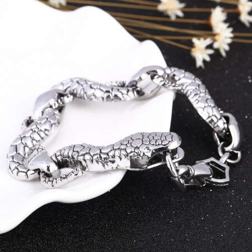 Silver High Quality Snake Punk Bracelet