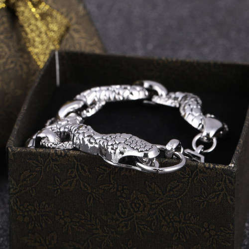 Silver High Quality Snake Punk Bracelet