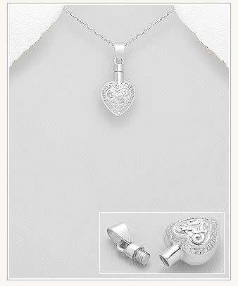 Heart Perfume bottle SOLID 925 Sterling Silver Pendant PLUS 52cm Italian Chain
