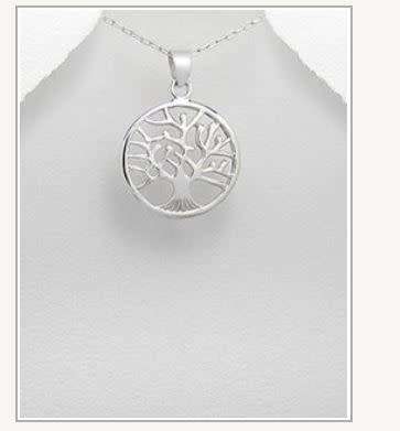 SOLID 925 Sterling Silver Tree Of Life Pendant