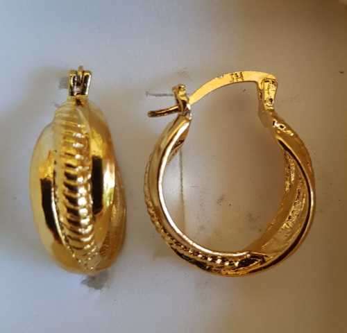 Gold Filled  Stainless Steel  Twisted Oval  Hoop Earrings
