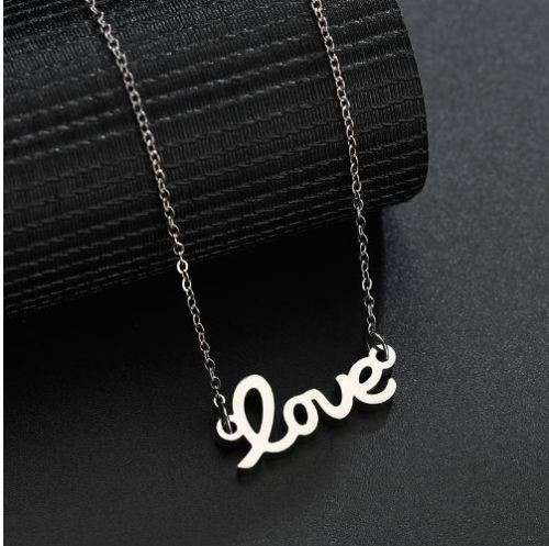 Stainless Steel "LOVE"  Pendant Necklace