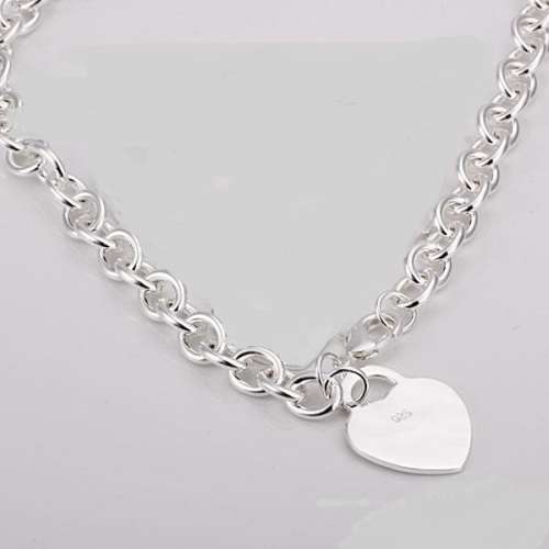 925 Sterling Silver Filled  Heart  Pendant Necklace