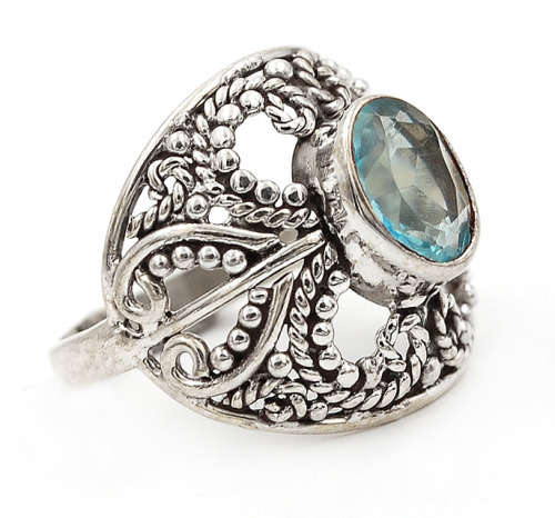 Flawless Blue Topaz 925 Solid Sterling Silver Ring  Sz 6.5