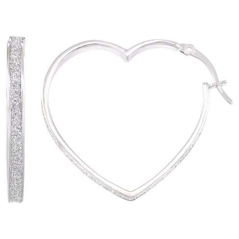 MICRO GLITTER HEART LIGHTWEIGHT DANGLE EARRINGS (2 Pairs)