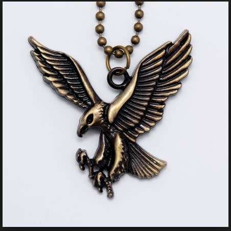 Men's BRONZE Eagle with BLACK chain Necklace **Please read description**