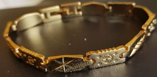 8mm  Stainless Steel Gold Filled   Bracelet 19cm **Please read description**