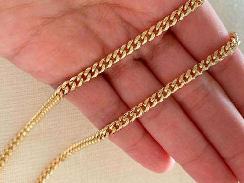 4mm  Gold Filled  Stainless Steel  Cuban link Chain Necklace 60cm