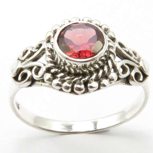 Handmade Ring  925 Solid Silver Natural Garnet Size 7