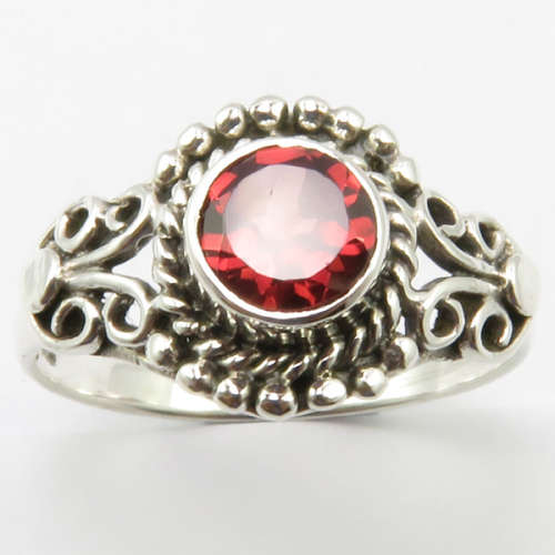 Handmade Ring  925 Solid Silver Natural Garnet Size 7